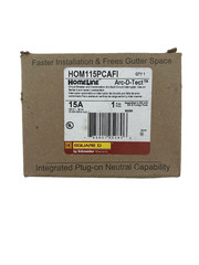 NEW Square D HOM115PCAFI Plug-On Neutral 15 Amp 1 Pole Circuit Breaker Lot Of 10