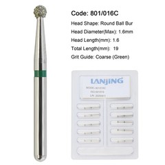 Dental Burs Diamond Round End Taper Surgical Long Ball Barrel FG for High Speed