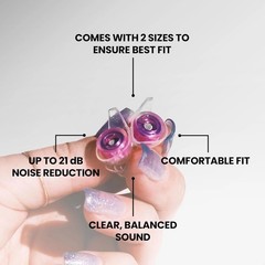High Fidelity Pink Earplugs for Concerts, Festivals, Musicians, DJs, Night-Li…