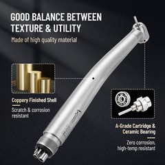 Triple Water Spray 10Pcs Dental High Speed Handpiece Push Button 4Hole Autochuck