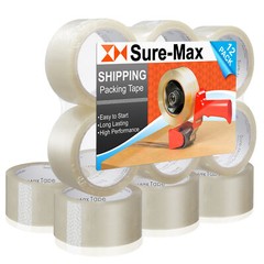 12 Rolls Clear Box Sealing Packing Tape Shipping – 2 mil 2″ x 55 Yards (165′)