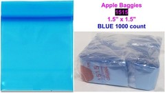 Apple Bags Mini Zip Resealable 1.5″ x 1.5″ Blue Baggies 1515 1000ct NEW