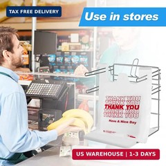 TashiBox 100 Ct plastic bags/Shopping Bags/Thank You Bags/Reusable and Disposabl