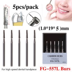5pcs/pack Dental Carbide Burs Surgical Bur SURG 25mm FG-557L for High Speed DL