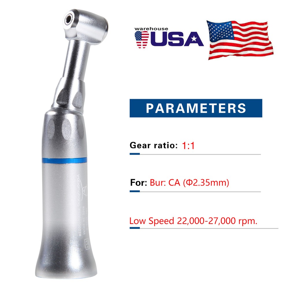 Dental Low Slow Speed Handpiece Contra Angle Push Button Fit E-Type Motors