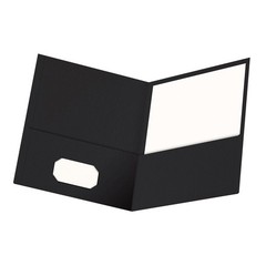 Oxford Twin-Pocket Folders, Textured Paper, Letter Size, Black, Holds 100 She…