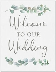 Eucalyptus Designed Wedding Signs (Double Sided) (4 or 8 Pack)