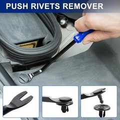 Auto Trim and Door Panel Clip Removal Tool Kit, 6-Piece Plastic an Color: blue