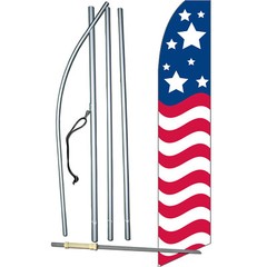 Stars & Stripes Flag with Flag Pole and Spike