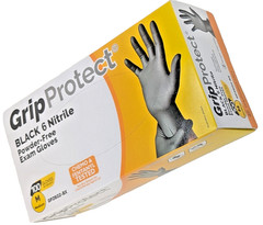 6 Mil BLACK Nitrile Powder-Free Exam Gloves Box of 100