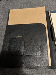 Shinola Lux Leather (Black) Notebook/Portfolio, Magnetic Closure, Pen Loop