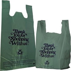 12×6.5×22 Inches Green Plastic Shopping Bags for Grocery Takeout Retail 480 Pcs