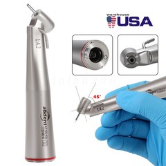 10 PCS Dental 1:4.2 LED 45°Angle Head Contra Angle Handpiece External Water