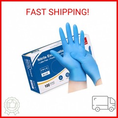 Schneider Nitrile Exam Gloves, 4 Mil, Blue, XL 100-ct Box, Gloves Disposable Lat