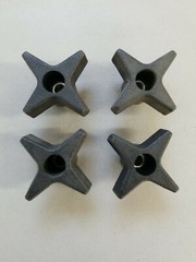 (4) M6x1.0, 6mm Female Thread Plastic Head Screw On Clamping Nuts Knob Black