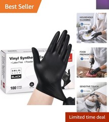 Comfortable XL Vinyl Exam Gloves, 4 Mil, Latex-Free & Food Safe – 100 Count Pack