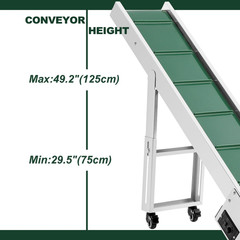 Electric Conveyor w/ 78.7″ x 7.8″ Rubber PVC Belt