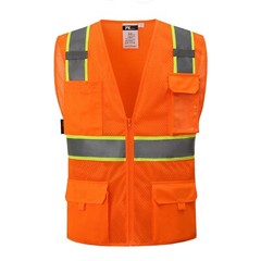 FX Two Tone Black Safety Vest with 4 Front Pocket XSmall to 3XL
