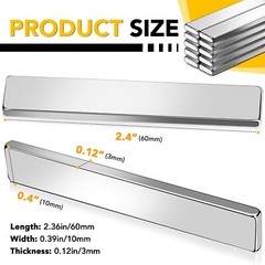 Strong Magnet Strips Heavy Duty – Rare Earth Magnets with Adhesive – Pack of 6