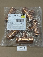 (5 Pack) Viega 77437 ProPress 1″ x 1″ x 3/4″ P1 x P2 xP3 Copper Tee
