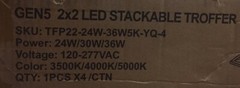 4 Pack 2×2 LED Troffer Panel Light, 24W/30W/36W Switchable, 3500K/4000K/5000K