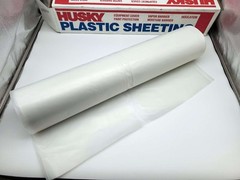 Husky 8′ x 100′ Plastic Sheeting Poly-America 408C Clear 4-Mil Low Density