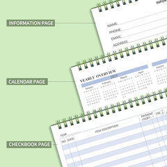 Checkbook Register, Check Registers for Personal Checkbook, Financial Ledger, Ch