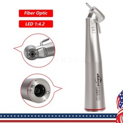 3 PCS Dental 1:4.2 LED 45°Angle Head Contra Angle Handpiece External Water