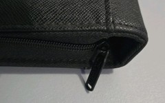 Unbranded Black Saffiano Faux Leather 3-Ring Zipper Binder Portfolio Padfolio