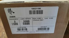 4000 Genuine Zebra 4″ x 6″ Labels Z-Perform 1500T 4×6 Fanfold Thermal Transfer