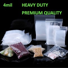 Clear Reclosable Zip Seal 4Mil Lock Top Bags Heavy Duty Plastic 4 Mil Baggies