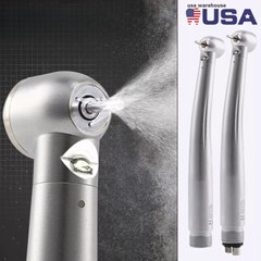 Dental Fiber Optic E-generator LED High Speed Handpiece Push Turbine 4 HOLES