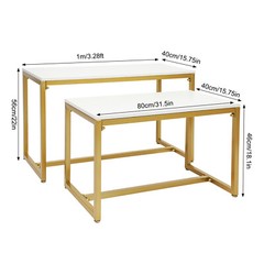 Metal Shoe Handbag Display Stand Nesting Tables 2 Piece Set Display Riser Shelf