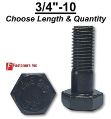 3/4-10 Grade A325 Structural Hex Bolt Plain Black Type 1 Heavy(Pick Lngth & Qty)