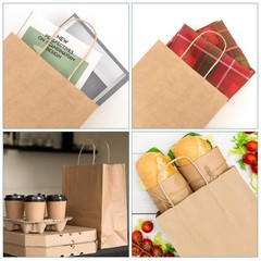 XPCARE 100Pack Brown Paper Bags 8×4.5×10 Inch, 1 Count (Pack of 100),