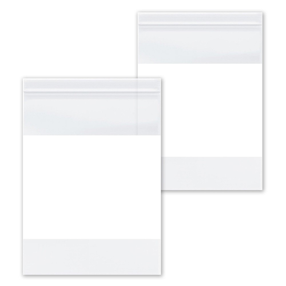 10000 Zip Seal Bags 12 x 15 White Block 2 Mil Poly 12″ x 15″ Writable Resealable