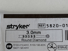 STRYKER 3.0mm Round Diamond 5820-012-030D Exp.2027-07 (*CC29*)