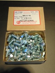 M8 X 16 JIS 1180 HEX CAP SCREW BOLT, BOX OF 100pcs, 12mm WRENCH SIZE, CLASS 4.6