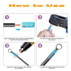 240pcs Waterproof Wire Connectors Heat Shrink Marine Automotive Terminals kit