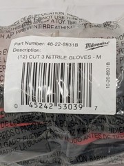 Milwaukee Gloves: Size Medium, ANSI Cut A3, Nitrile, Nylon 12 Pairs 48-22-8931B