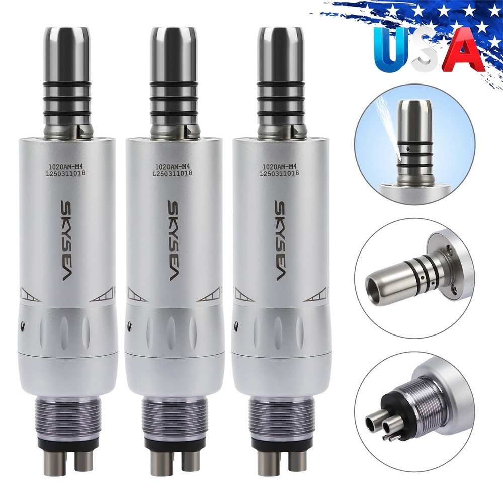 3 PCS Dental Low Speed Handpiece E-type Air Motor 4Hole Internal Spray fit KAVO
