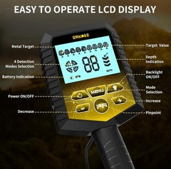 LCD Waterproof Metal Detector Professional Rechargeable Gold Detector Foldable