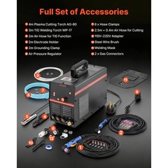 Uimoso 3-in-1 Plasma Cutter Welder Combo with Digital Display, 110/220V
