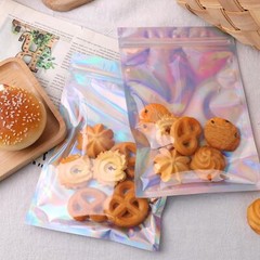 100-400 Smell Proof Mylar Bags Holographic Resealable Food Ziplock Foil Pouches