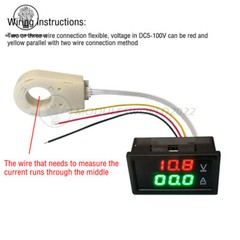 DC0-300V 50/100/200/400A Digital Current Voltage Meter Hall Ammeter Voltmeter