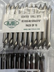 20pcs M2 HSS #2 center drills 5/64×3/16×1-7/8″ #530-200