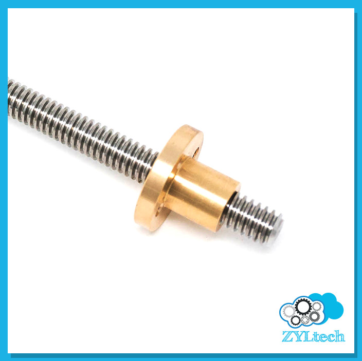 1/2-10 Stainless Steel ACME Threaded Rod Lead Screw w/ Brass Nut 12″ 24″ 36″ 48″