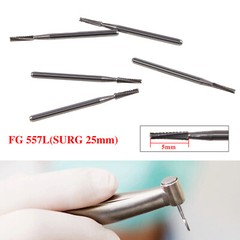5pcs/pack Dental Carbide Burs Surgical Bur SURG 25mm FG-557L for High Speed DL