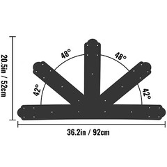 VEVOR Gable Plate Truss Connector Plates 12:12 Gable Bracket Black Powder-Coated