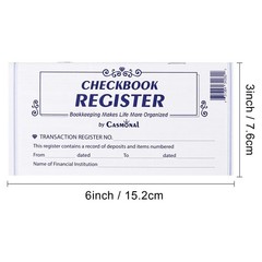 20 Pack Checkbook Register, Check Registers for Personal, Blank Ledger 20PCS